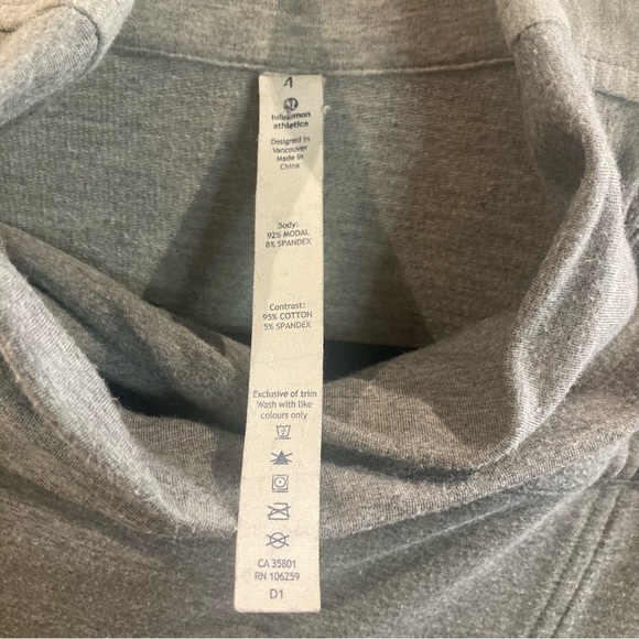 LULULEMOM Sz 4 True Wrap Button Closure Pockets Thumb Holes Jersey Knit Cardigan - Picture 9 of 9